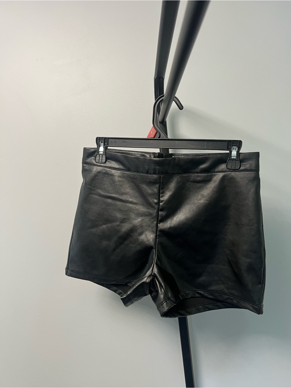 Fashion Nova Black Faux Leather High-Waist Shorts